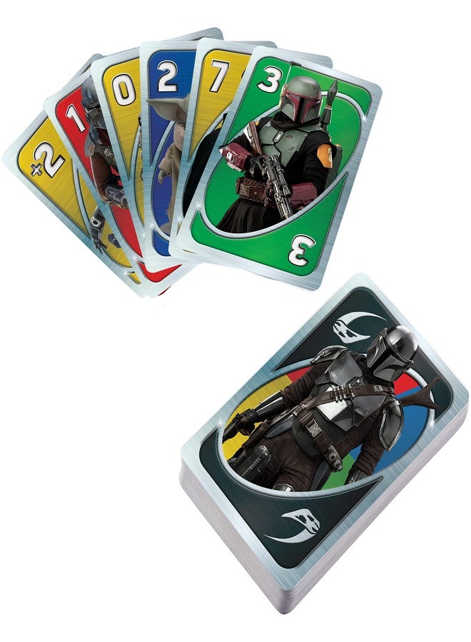 Mattel Games UNO Star Wars The Mandalorian in Storage Tin, Themed Deck & Special Rule, Gift for Kid, Adult & Family Game Nights, Ages 7 Years Old & Up, HJR23 - Image 3