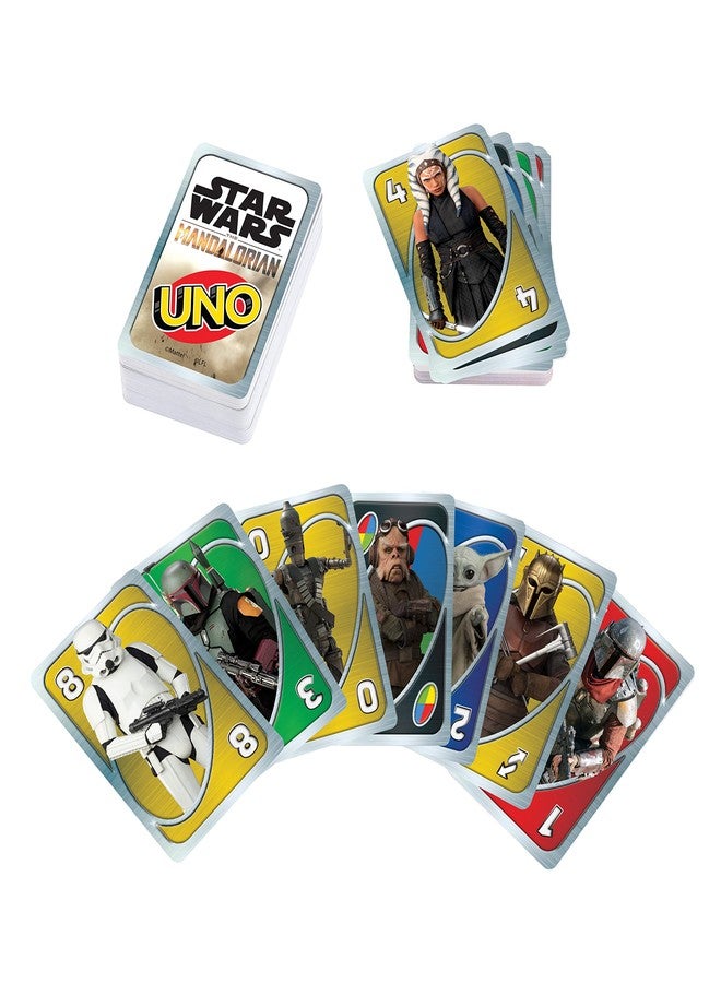 Mattel Games UNO Star Wars The Mandalorian in Storage Tin, Themed Deck & Special Rule, Gift for Kid, Adult & Family Game Nights, Ages 7 Years Old & Up, HJR23 - Image 4