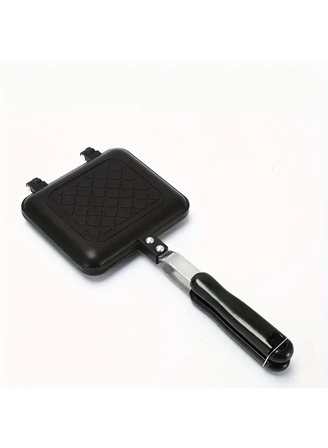 Black Sandwich Maker Griddle Pan Non Stick Cast Iron Like Surface Burgers Pancakes - Image 3