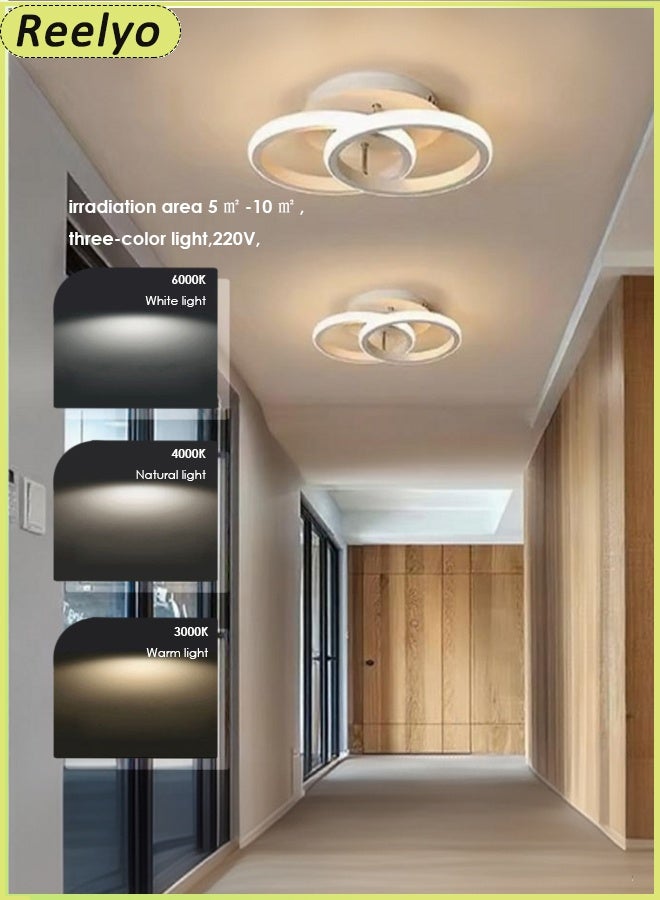 Reelyo 2PCS Led Ceiling Lights Chandeliers Nordic Lights Indoor Lighting Adjustable Integrated Hanging Lamp Small Modern Led Pendant Light Three-colours For Home Bedside Living Room Decoration Dining Tables Aisle Modern Light Nordic Iron Retro Loft Home Living Room Hanging Lamps Bedroom Luminaria Lighting, Kitchen Island Pendant Lights Fixtures WHITE - Image 1