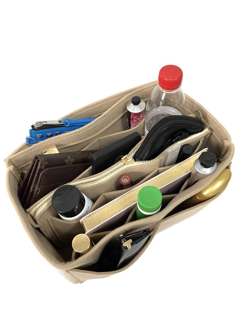 SYOSI Gold Fortune Purse Bag Organizer Insert Handbags for Women Closet with Zipper  - Image 2