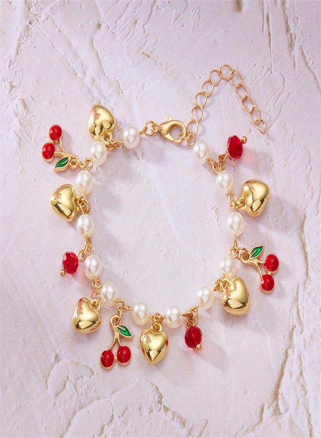 72ore Cute Strawberry Bracelet Jewelry for Women Strawberry Accessories Outfits - Image 5