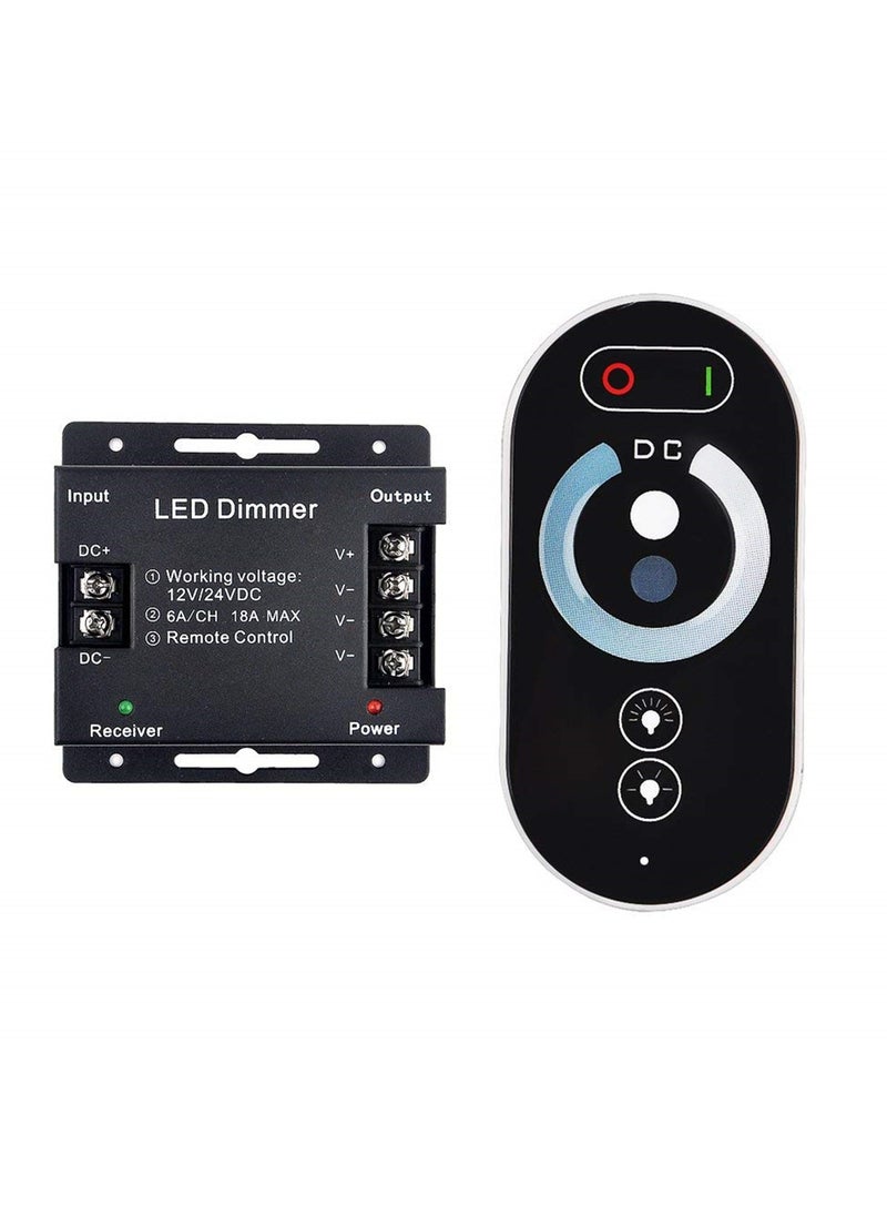 سيوسي منظم الإضاءة بتقنية PWM من DC 12V إلى 24V بقوة 30A لشرائط الإضاءة LED، مع مفتاح تشغيل/إيقاف دوار وغلاف ألمنيوم، وتعديل دقيق لسطوع الإضاءة لشرائط LED من نوع 5050 و 3528.  - Image 1