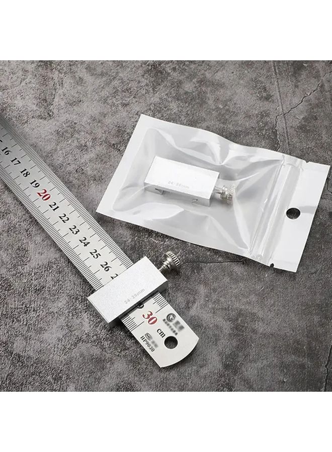 11.81 Inch Ruler Positioning Block Metal Scriber Woodworking Line Marker Limiter - Image 5