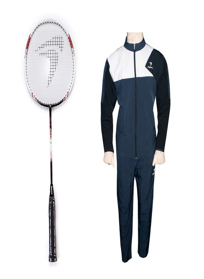 FLYPOWER Badminton Racket Agni 4 with Tracksuit Fly Marathon White Grey Size XL - Image 2