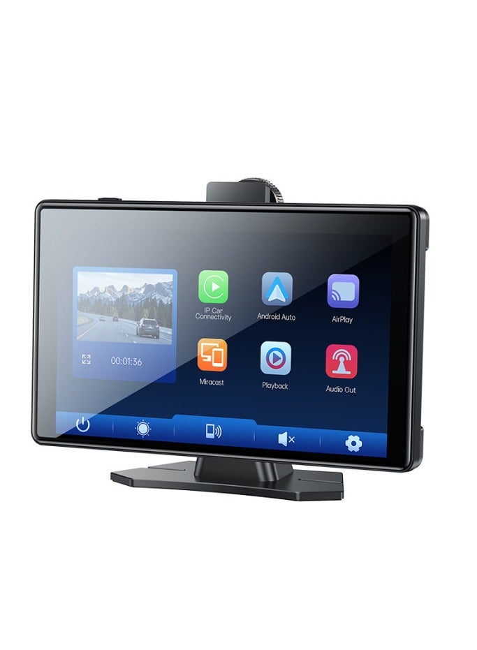 9" (inches) Touch Screen Center Console CarPlay with Rear Camera, Portable Car Video Navigation with Driving Recorder, KM18 - Black Bluetooth Car Stereo Carplay Player with Rear Camera BT HD Display With Front And Rear Backup Camera 9inch 4in1 Car Audio/video Navigation Carplay - Image 1