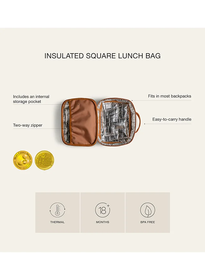 Citron Insulated Square Lunch Bag - Cool Kid - Thermal Bag with Carry Handle