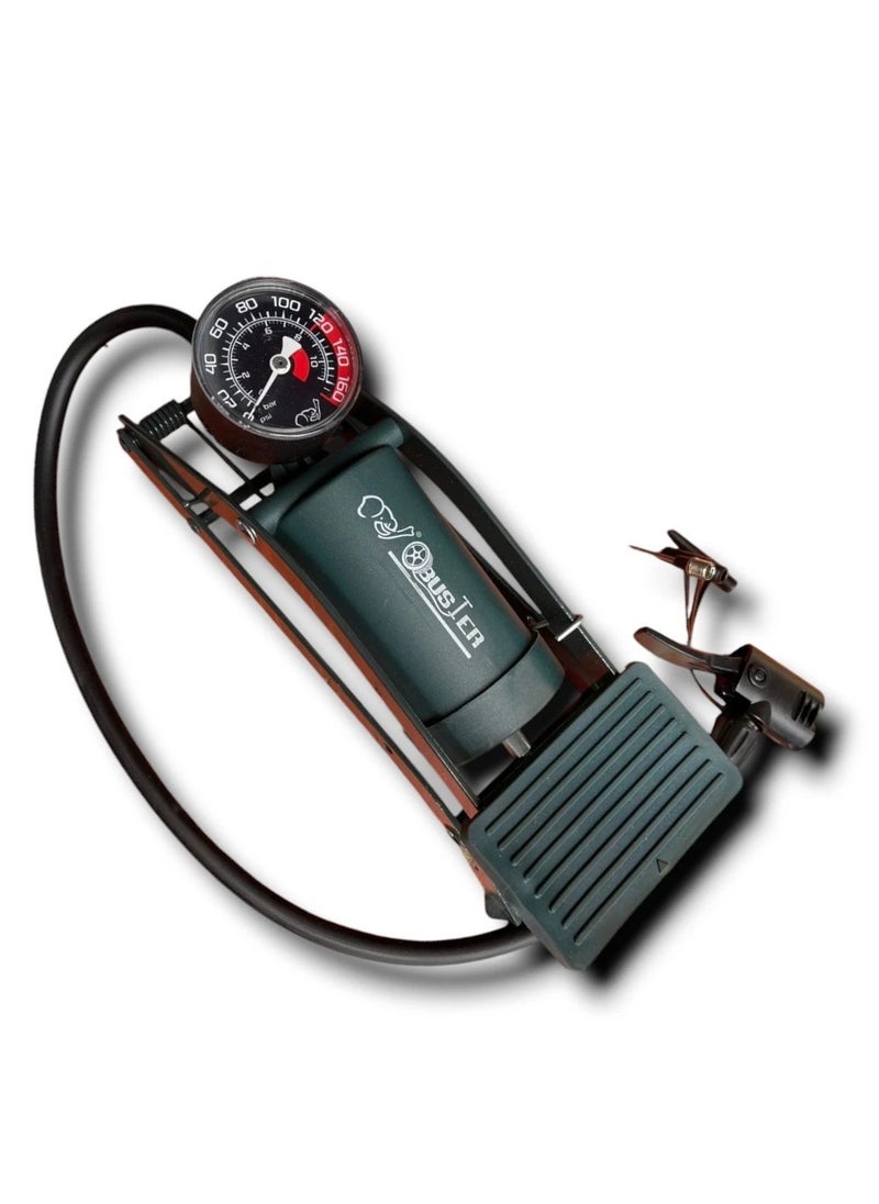 Buster 100PSI 7bar Multi-Purpose Single Foot Pump - olive green  - Image 1