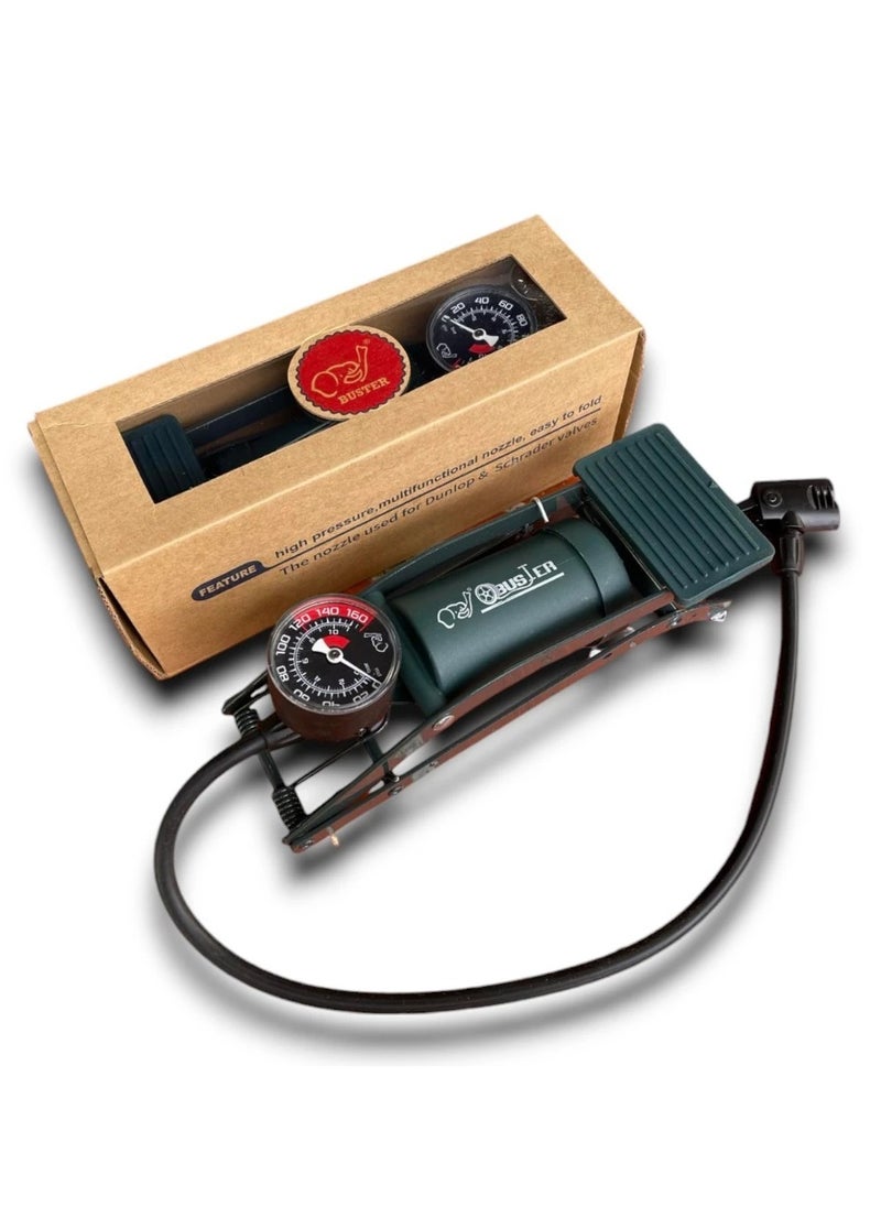 Buster 100PSI 7bar Multi-Purpose Single Foot Pump - olive green  - Image 4