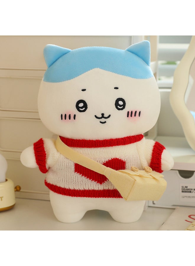 Cute Doll Doll Dressing Usaki Brothers Good Fragrance Kawaii Small Eight Plush Toy Pillow Gift Doll-Specifications:Red And White Patchwork Love Sweater Satchel-Color:Sweater 25cm  - Image 1