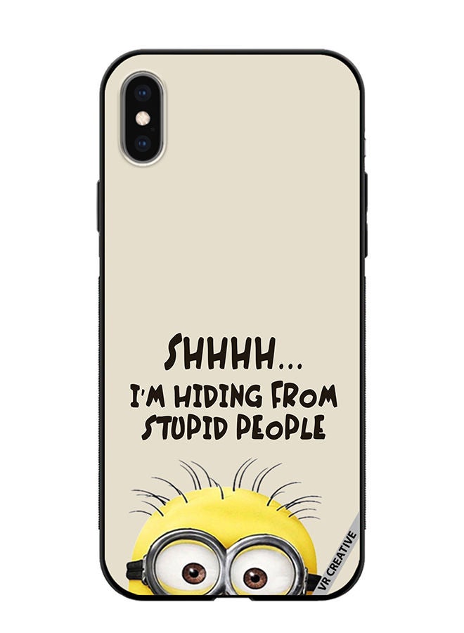 VR CREATIVE Protective Case Cover For Apple iPhone XS Max Shhhhh Hiding From Stupid People Design Multicolour - Image 1