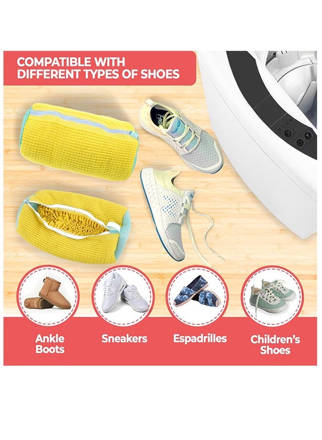 2Pcs Anti-Deformation Shoe Washing Bags,Laundry Shoe Bags for Washing Machine,Reusable Shoe Washing Bag for All Shoe Types and Sizes Shoe Laundry Bag(yellow) - Image 4