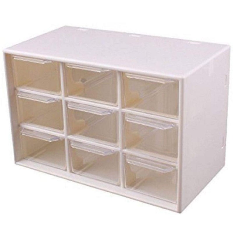 Kazenzo 9 Grid Mini Plastic Acrylic Multipurpose Drawer Storage Box for Multi Layer Jewelry Sundries Organizer Desktop Office Supplies Cabinet Rectangular - Image 3