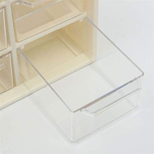 Kazenzo 9 Grid Mini Plastic Acrylic Multipurpose Drawer Storage Box for Multi Layer Jewelry Sundries Organizer Desktop Office Supplies Cabinet Rectangular - Image 5