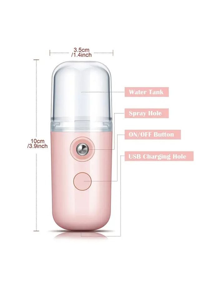 مرذاذ محمول 30 مل باللون الوردي، قابل لإعادة الشحن عبر USB، بطارية تدوم طويلاً، مثالي للسفر - Image 5