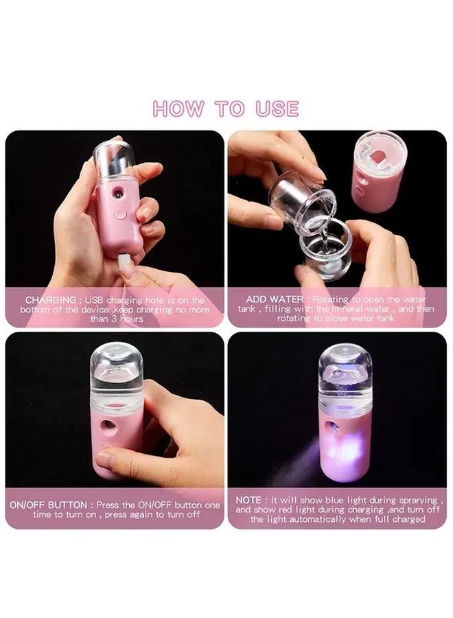 مرذاذ محمول 30 مل باللون الوردي، قابل لإعادة الشحن عبر USB، بطارية تدوم طويلاً، مثالي للسفر - Image 3