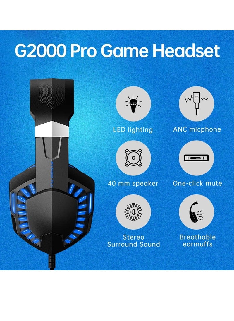 Python Fly G2000 PRO Wired Over Ear Gaming Headphones 7.1 Surround Sound Noise Isolating 120-degree Adjustable Mic 40mm Driver - for PC, PS5, Xbox, Mobiles, Tablets, Laptops  - Image 5