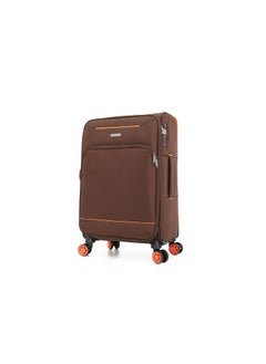 GIORDANO Softside Luggage Spinner Trolley Bag 3 Pieces Set,Brown (S-20",M-24",L-28")  - Image 2