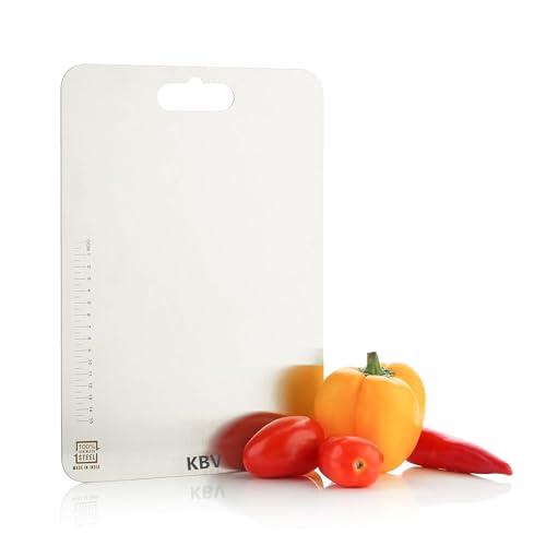 KBV Stainless Steel Cutting Board for Kitchen, SS Chopping Cutting Board Large 35 X 25 CM, Vegetable, Fruit, Cutting, Kneeding,Heavy Duty Chopping Board Heavy Duty Rust Free - Image 2