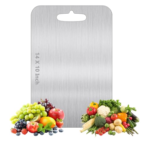 KBV Stainless Steel Cutting Board for Kitchen, SS Chopping Cutting Board Large 35 X 25 CM, Vegetable, Fruit, Cutting, Kneeding,Heavy Duty Chopping Board Heavy Duty Rust Free - Image 1