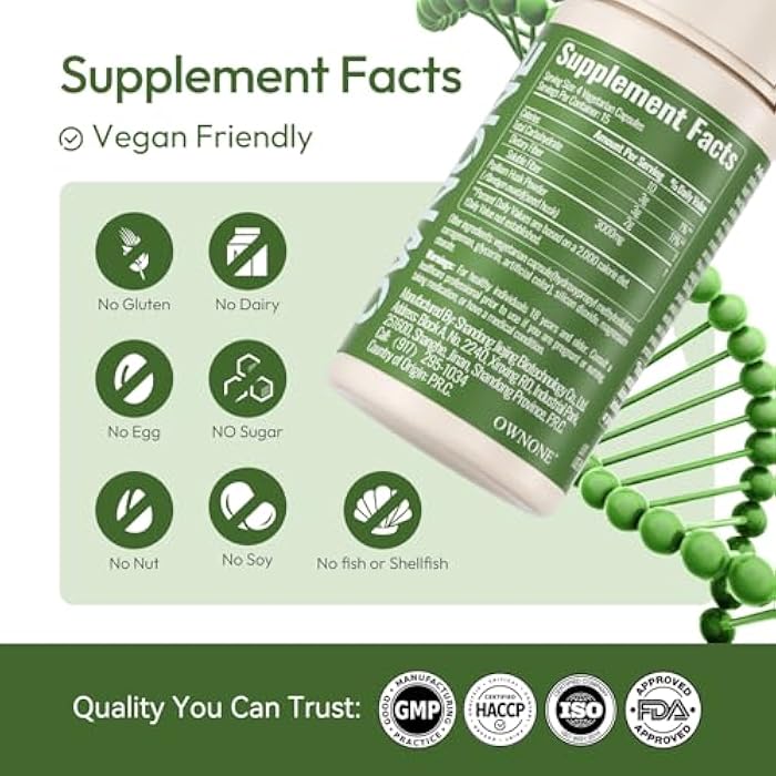 OWNONE Psyllium Husk Capsules, Natural Fiber Supplement for Women & Men, 3000mg Psyllium Husk Powder per Serving, Vegan Colon Cleanser, Fiber Capsules for Overall Digestive Health, Easing Constipation - Image 3