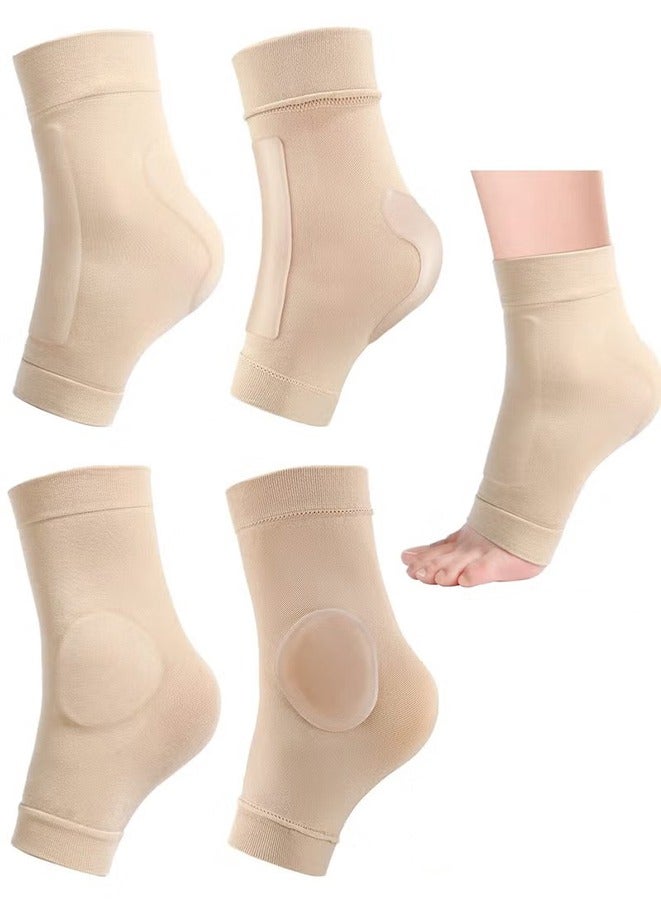 Heel Gel Socks 2 Pairs Ankle Protector Socks for Ankle Swelling Achilles Tendonitis Plantar Fasciitis Compression Padded Sleeve Socks - Image 1