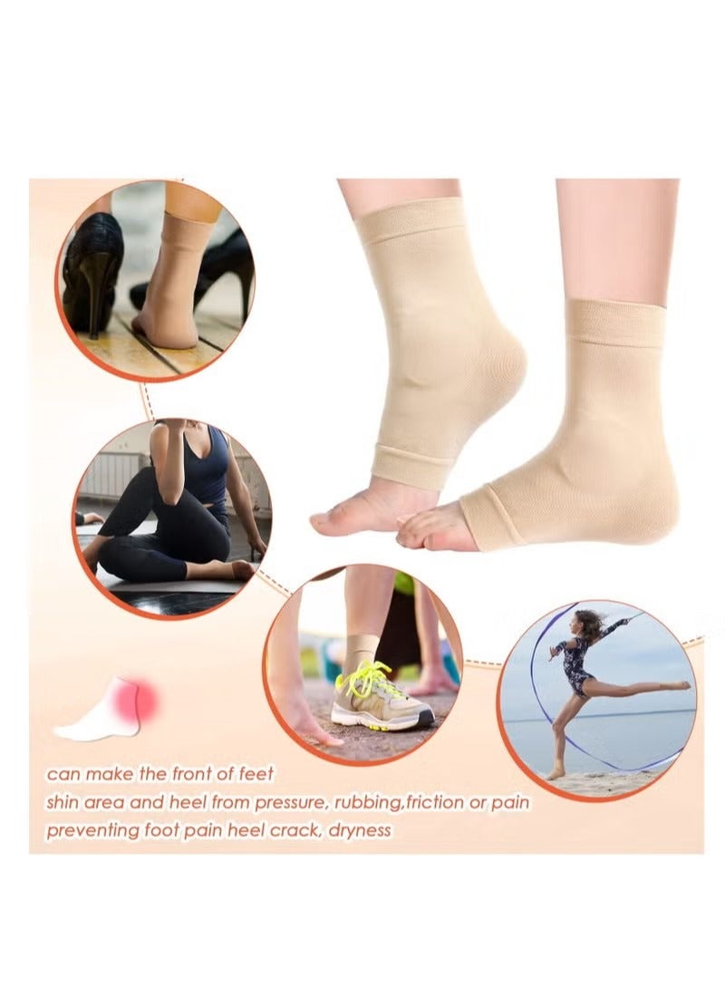Heel Gel Socks 2 Pairs Ankle Protector Socks for Ankle Swelling Achilles Tendonitis Plantar Fasciitis Compression Padded Sleeve Socks - Image 4