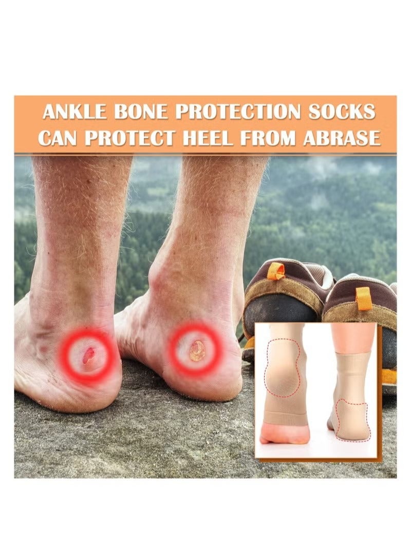 Heel Gel Socks 2 Pairs Ankle Protector Socks for Ankle Swelling Achilles Tendonitis Plantar Fasciitis Compression Padded Sleeve Socks - Image 5