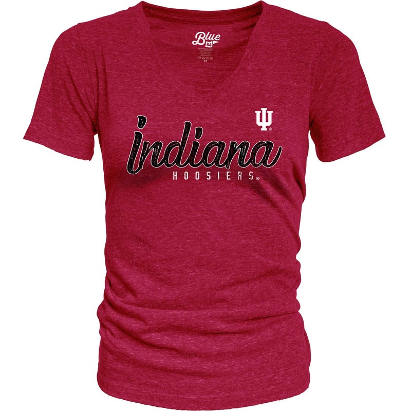 Blue 84 Women's Indiana Hoosiers Premium V-neck Tri Blend T Shirt, Indiana Hoosiers Cardinal, Large - Image 3