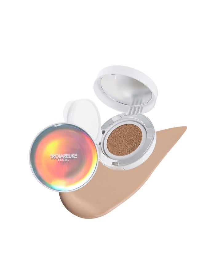 TROIAREUKE Seoul "Bridal" Cushion Foundation(#21, Pink Beige), Korean Cushion Foundation, K-Beauty, Hydrating, Long-lasting, Lightweight, Natural Finish, Anti-Aging, Moisture, Whitening, SPF 50+ - Image 1