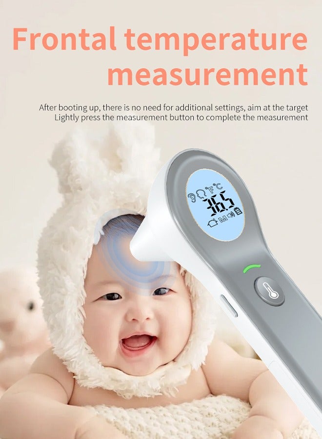 جيفت ميزان حرارة رقمي للبالغين والأطفال، قراءات دقيقة لدرجة الحرارة من الأذن والجبهة - إنذار للحمى - يعمل بدون لمس، مثالي للأطفال الرضع والأطفال الصغار والرضع ذوي الحساسية العالية - شاشة LED كبيرة - للاستخدام المنزلي - Image 2
