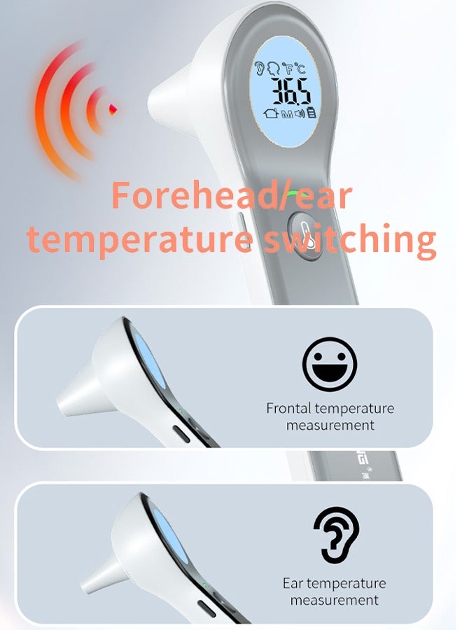 جيفت ميزان حرارة رقمي للبالغين والأطفال، قراءات دقيقة لدرجة الحرارة من الأذن والجبهة - إنذار للحمى - يعمل بدون لمس، مثالي للأطفال الرضع والأطفال الصغار والرضع ذوي الحساسية العالية - شاشة LED كبيرة - للاستخدام المنزلي - Image 4