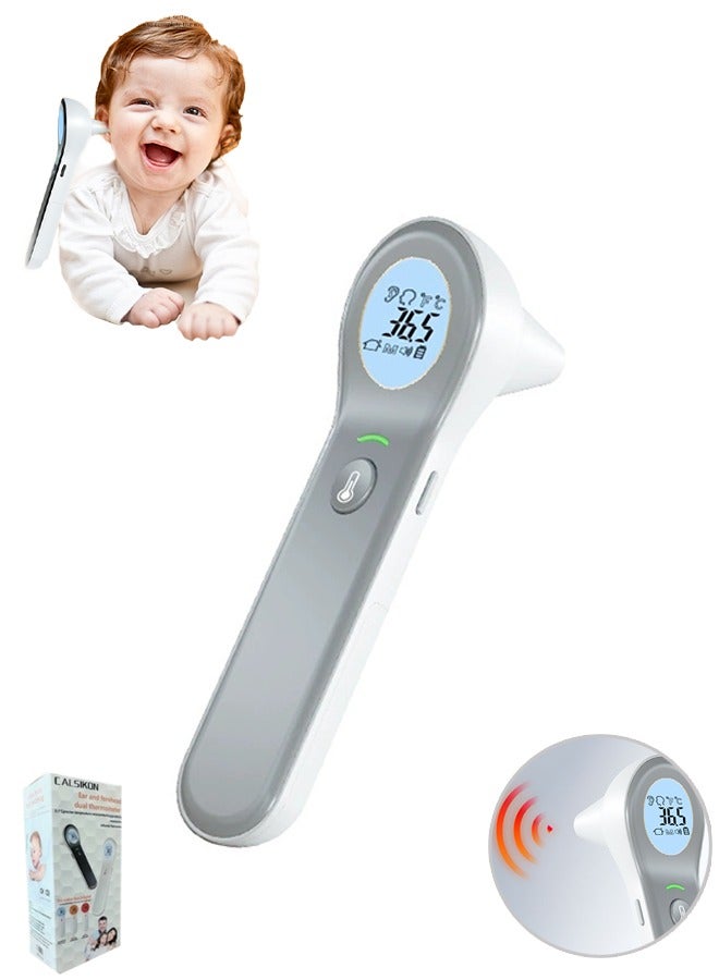 جيفت ميزان حرارة رقمي للبالغين والأطفال، قراءات دقيقة لدرجة الحرارة من الأذن والجبهة - إنذار للحمى - يعمل بدون لمس، مثالي للأطفال الرضع والأطفال الصغار والرضع ذوي الحساسية العالية - شاشة LED كبيرة - للاستخدام المنزلي - Image 1