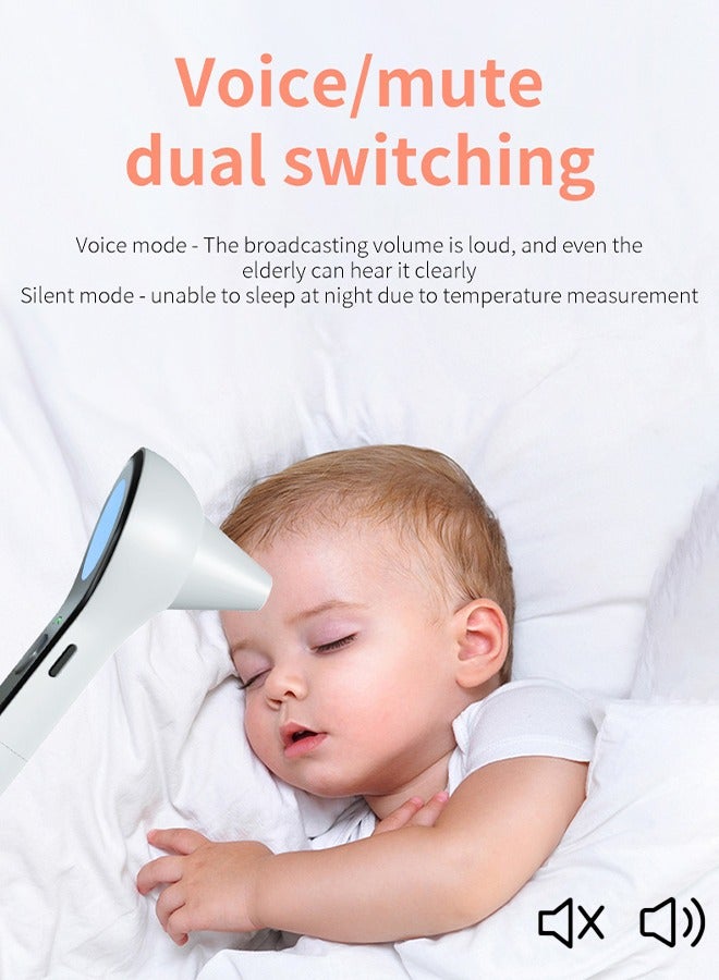 جيفت ميزان حرارة رقمي للبالغين والأطفال، قراءات دقيقة لدرجة الحرارة من الأذن والجبهة - إنذار للحمى - يعمل بدون لمس، مثالي للأطفال الرضع والأطفال الصغار والرضع ذوي الحساسية العالية - شاشة LED كبيرة - للاستخدام المنزلي - Image 3