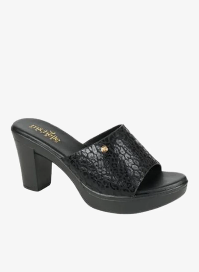 Michelle Morgan Black 092-2897 Michelle Morgan Ladies Block Heel Sandals 314RC866 Black for Women | Best Price UAE