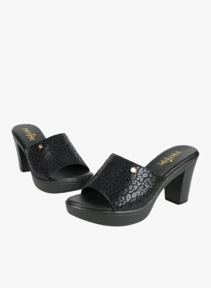 Michelle Morgan Black 092-2897 Michelle Morgan Ladies Block Heel Sandals 314RC866 Black for Women | Best Price UAE