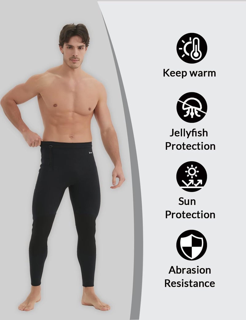 Lemorecn Wetsuit Pants Men 3mm Neoprene Swim Pants for Swimming Canoeing Snorkeling Scuba Kayaking Diving(1031black-XL) - Image 5