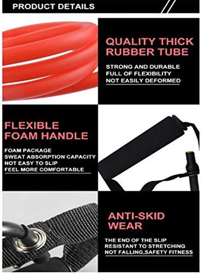 Inditradition Toning Tube Resistance Band | High Resistance Tube Exerciser with Additional Door Anchor (30-35 lbs) - Random Colour - Image 4
