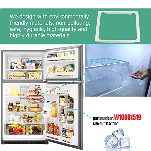 MONST [Upgraded] W10861519 Deli Drawer Hanger (Without Glass), Meat Drawer Shelf Compatible with whirlpool Refrigerator WRT311/WRT318/WRT148 Some models (not all), Replaces: W10628698, AP5999492 - Image 3