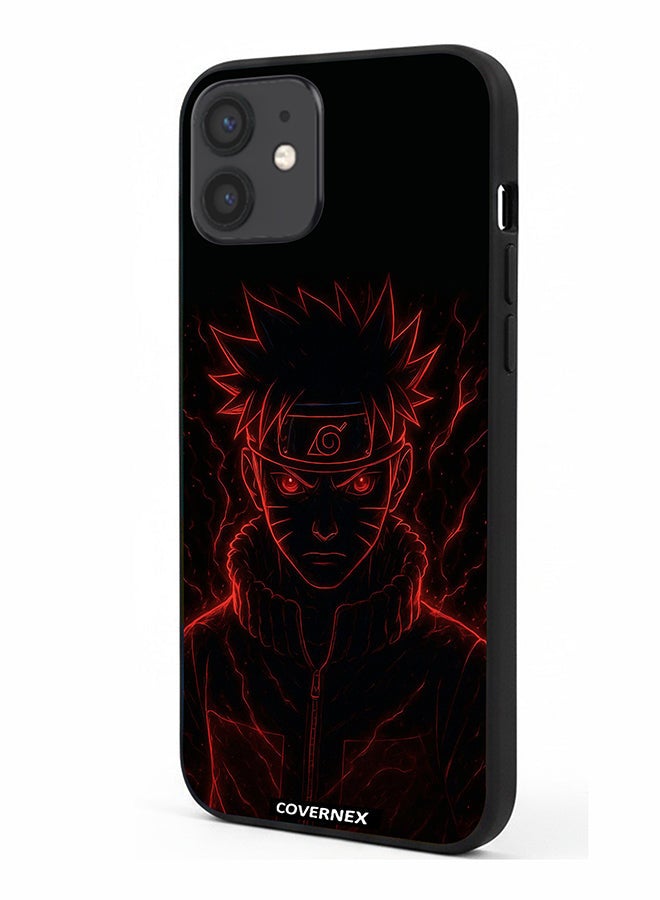 Covernex Apple iPhone 12 Protective Case Cover Printed Featuring Naruto Shippuden Glow Affect Ninja - Image 1