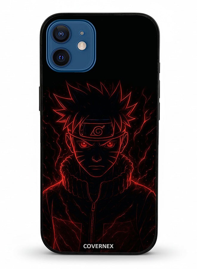 Covernex Apple iPhone 12 Protective Case Cover Printed Featuring Naruto Shippuden Glow Affect Ninja - Image 2