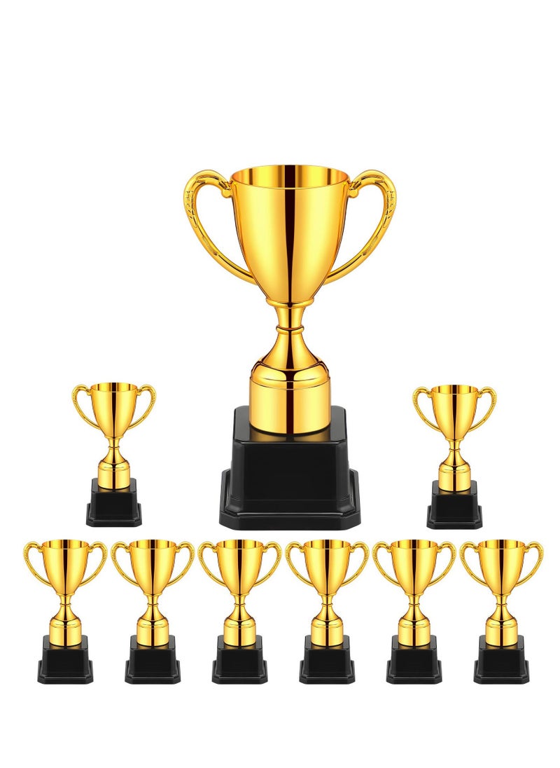 7 Inch Gold Trophies for Kids, 9 Pcs Trophy Award - Plastic Football Awards and Trophies Cup - Funny Trophy for Brings Joy and Recognition Party - Image 1