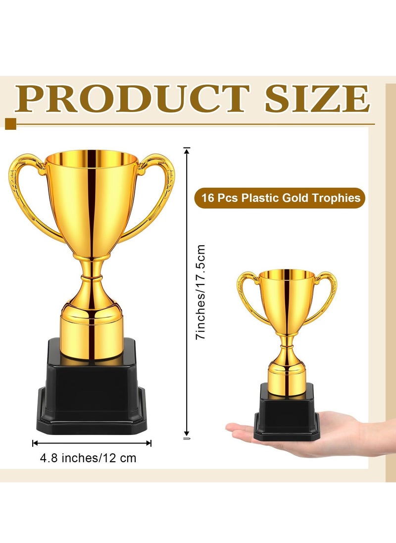 7 Inch Gold Trophies for Kids, 9 Pcs Trophy Award - Plastic Football Awards and Trophies Cup - Funny Trophy for Brings Joy and Recognition Party - Image 2