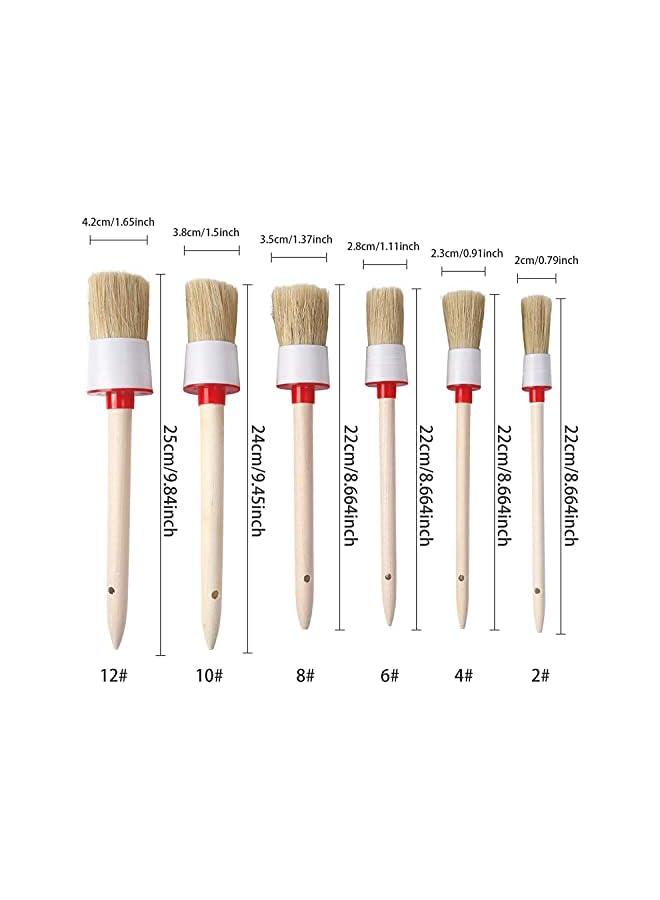KASTWAVE Car Detailing Brush Set for Cleaning Wheels, Interior, Exterior, Leather, Includes 6Pcs Wooden Handle Automotive Detail Brush, 3Pcs Wire Brush and 2Pcs Air Conditioner Brush 11Pcs - Image 2