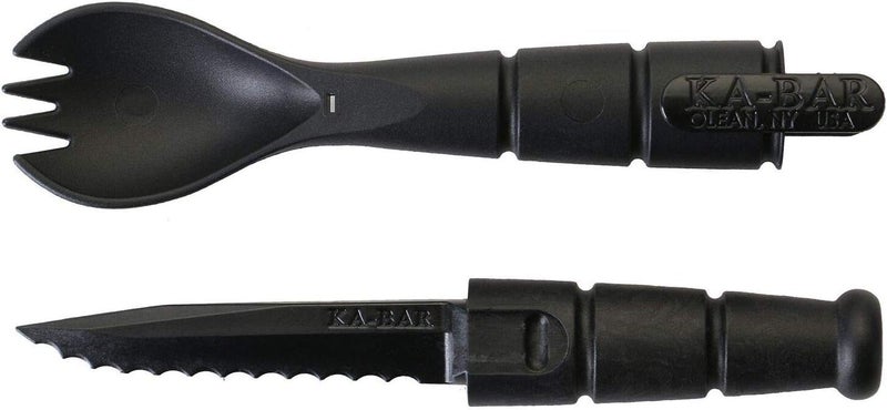KA-BAR FIELD KIT SPORK/KNIFE - 3 Pac with 1 OD Green - 1 Black - and 1 Dark Brown - Image 1