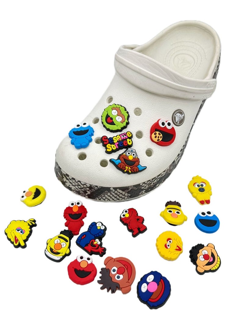 Sesame Street Jibbitz Shoe Decoration Charms Crocs Shoes Slippers and Mini Charm Bracelet Wristband for Men Women and Kids (19 pieces) - Image 3