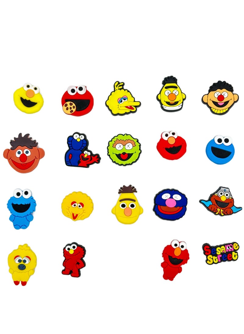 Sesame Street Jibbitz Shoe Decoration Charms Crocs Shoes Slippers and Mini Charm Bracelet Wristband for Men Women and Kids (19 pieces) - Image 2