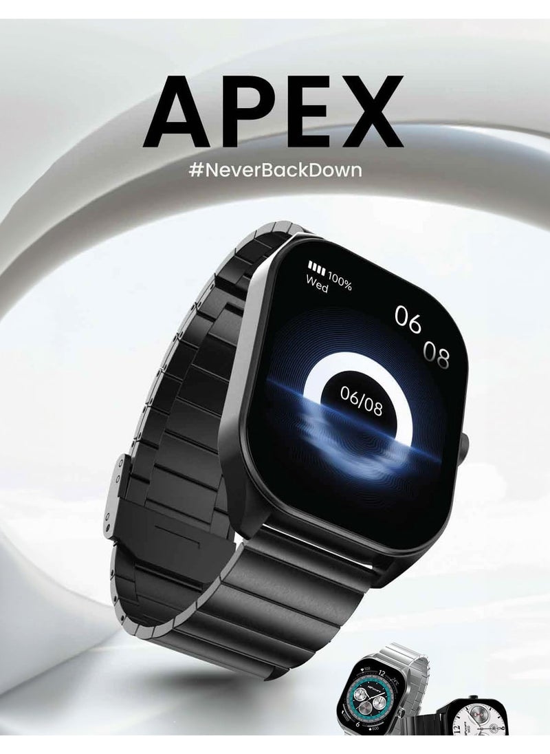 HiFuture - Apex 2.04" Amoled Stainless Steel Wireless Calling Smartwatch - Black - Image 1
