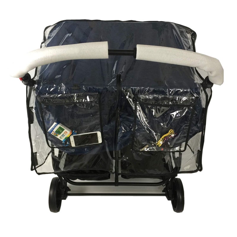 Ezkindheit Stroller Rain Cover,Universal Rain Cover for Side by Side Baby Stroller, Double Stroller Cover for Rain and Wind,Baby Outdoor Activities Accessories. - Image 4