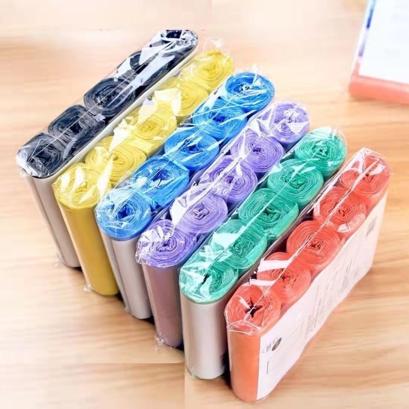Supply New Material Disposable Color Garbage Bag Factory El Household 5 Rolls Plastic Bag Point Break Type - Image 3